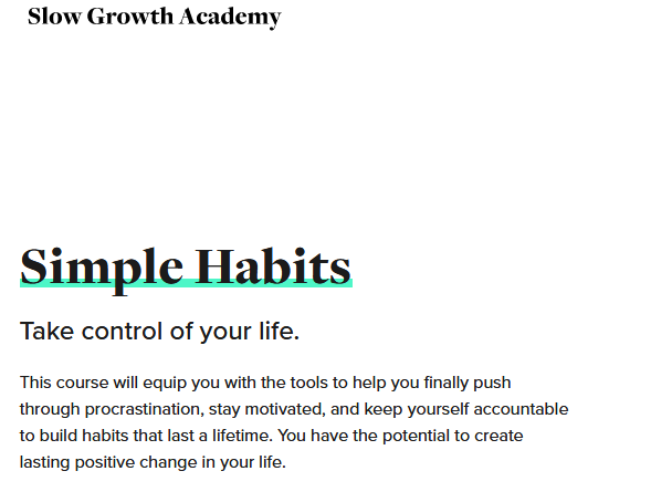 Matt D’avella – Slow Growth Academy – Simple Habits(2020) 
